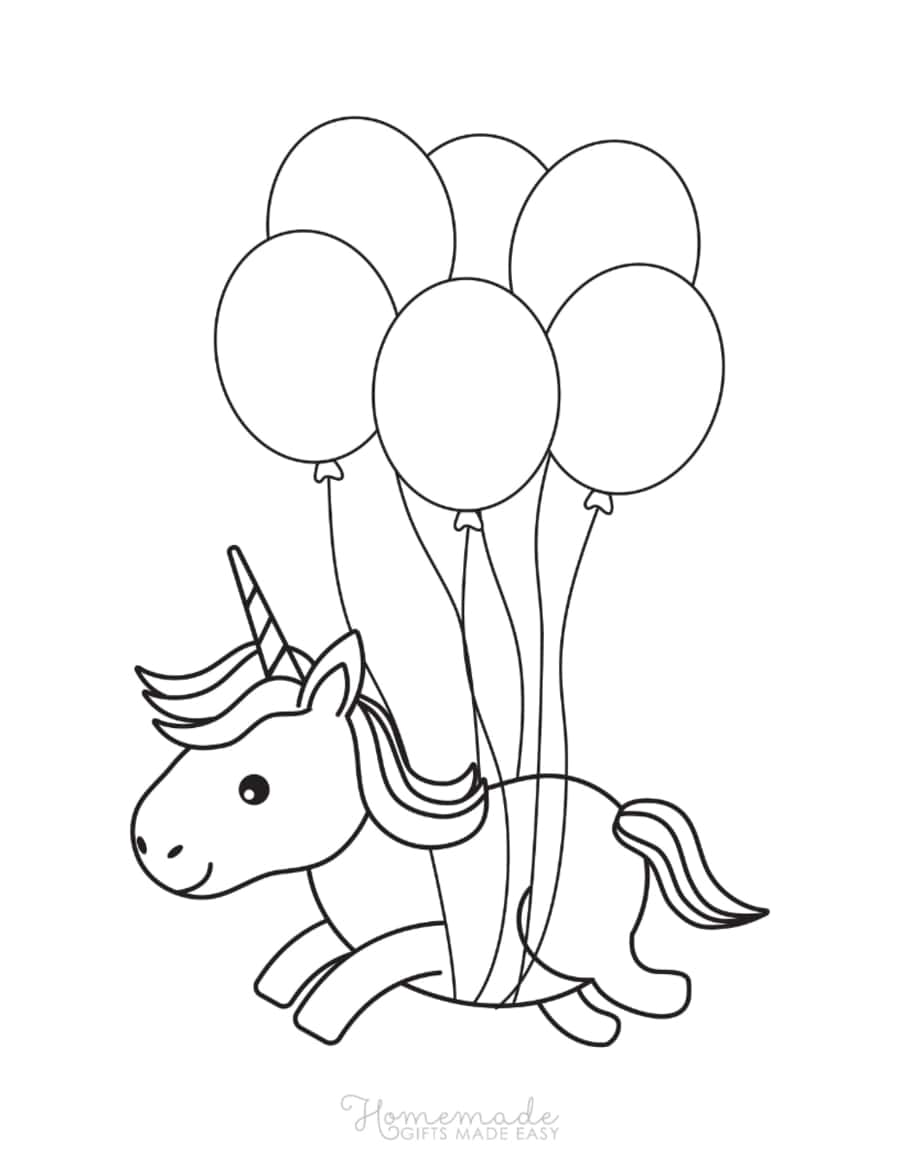 Cute Unicorn With Balloons Unicorn Tracing Shape Pdf Free Vectors